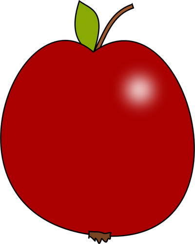 Clip-art vector de maçã cor de tomate