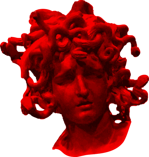 Testa di Medusa di rosso