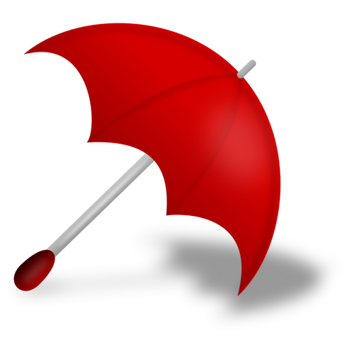 Vector image of red umbrella with shadow