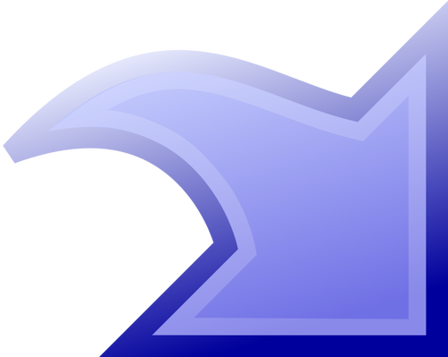 Vector drawing of arrow downwards in blue color