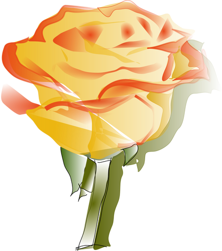 Yellow rose vector drawing | Public domain vectors