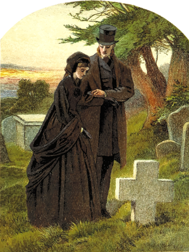 Pareja en cementerio