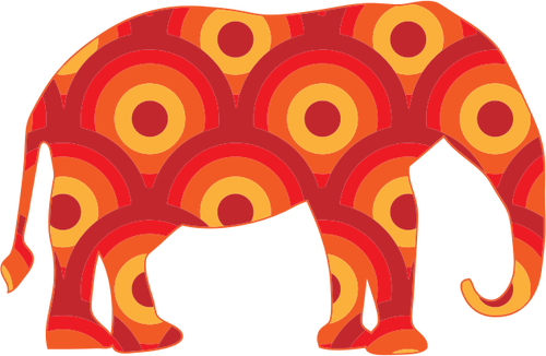 Retro Circles Elephant