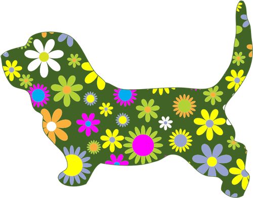 Câine florale retro