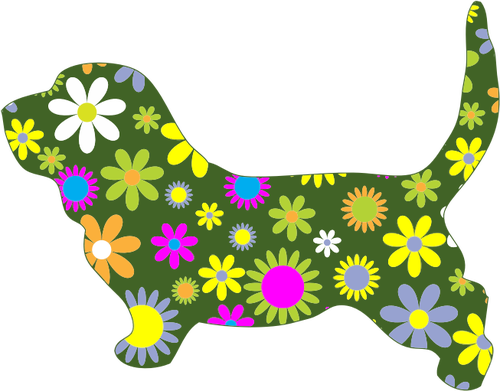 Cão Floral retrô