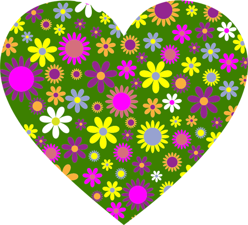 Retro-floral heart