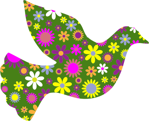 Floral peace dove