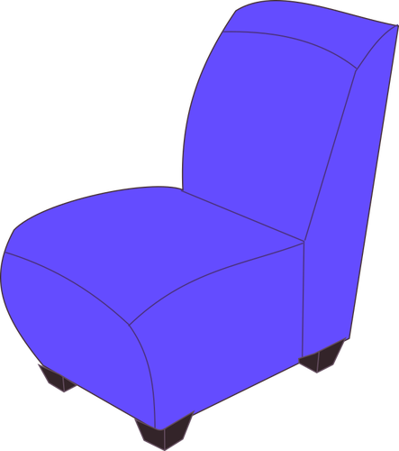 Blue armless chair
