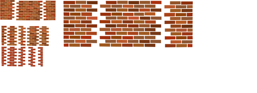 A set of several brick wall sets vector image