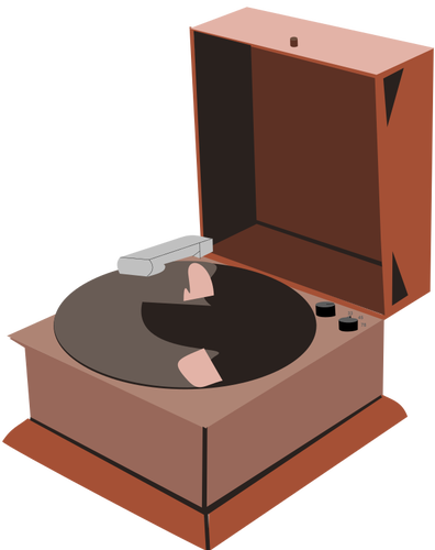 Brown gramophone vector drawing