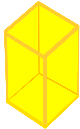 Keltainen läpinäkyvä kuutio
