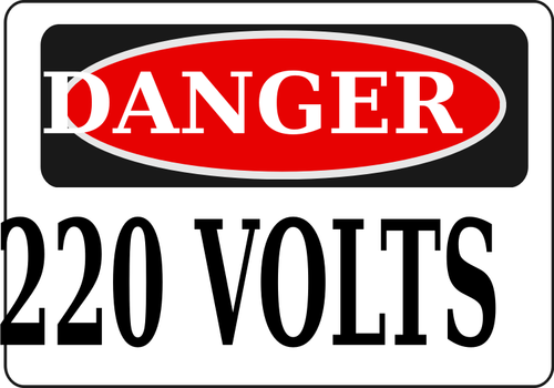 Danger 220 volts sign vector image