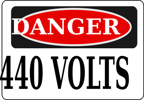 Pericolo 440 volt segno immagine vettoriale