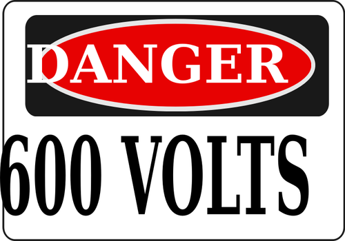 Danger 600 volts sign vector image