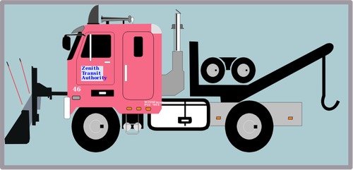 Tow truck with snow plow vector image