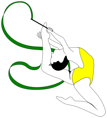 Dibujo del color de la intérprete de gimnasta rítmica