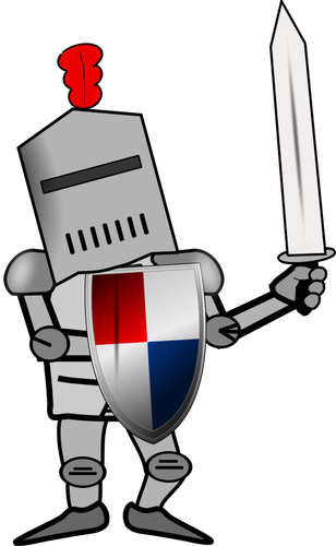Vector image of combat warrior in armor suit