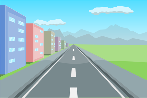 Vector clip art of driving perspective