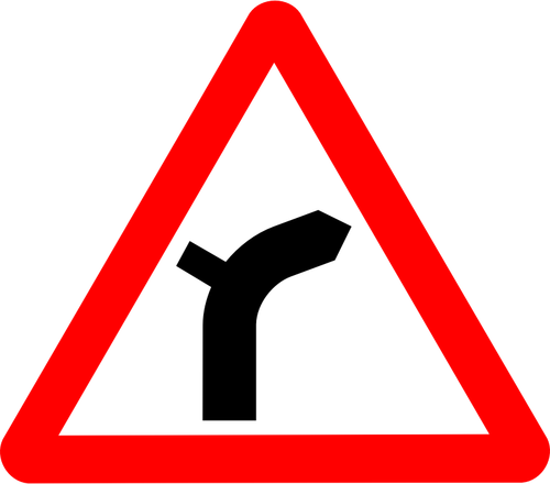 Menší vedlejší silnice křižovatka znamení vektorové ilustrace