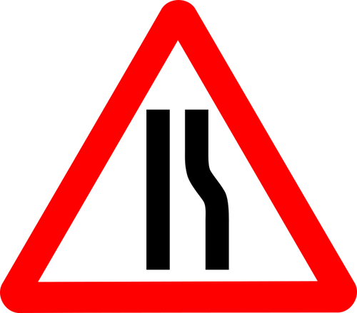 Road sign narrows