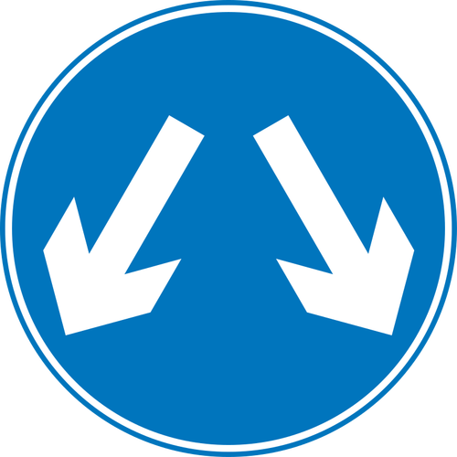 2 つのパスの道路標識