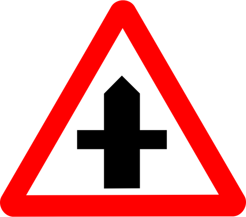 道路交差点の交通標識ベクトル画像