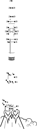 Lanzacohetes ISS Conecte el dibujo vectorial de puntos