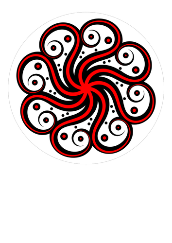 Black and red abstract octopus