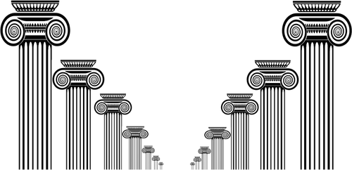 Roman columns corridor vector graphics