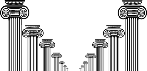 Coloane romane coridor grafică vectorială