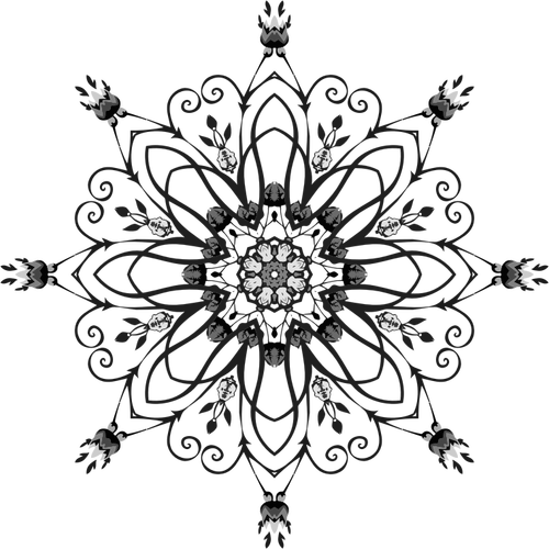 Design floral alb-negru