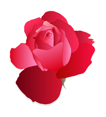 Dessin numérique de rose rouge