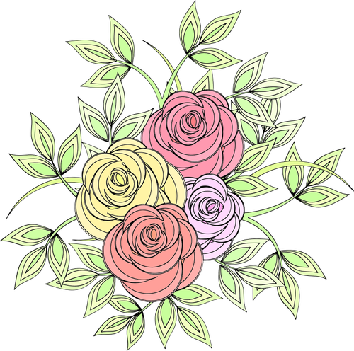 Roses vector drawing