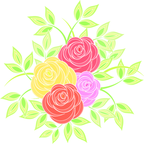 الورود الملونة باقة