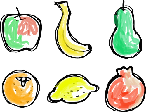 Früchte-Vektor-Skizze
