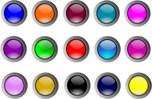 5 x 3 glänzende Tasten Vektor Zeichnung