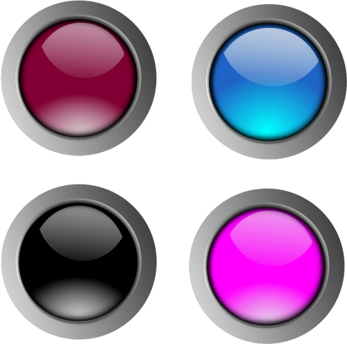 Круглая глянцевая кнопки Векторный рисунок