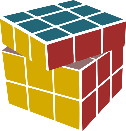 Gráficos vetoriais de vingança de Rubik com um lado inclinado