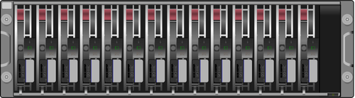 SAN server disk arrays SCSI vector image