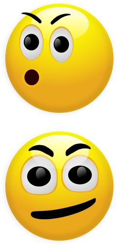 Vector illustration of OMG and confused smilies