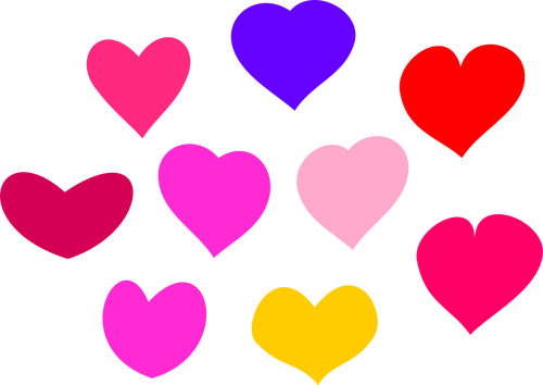 Vector clip art of bundle of hearts