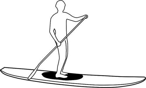 Stand up paddleboard silhouette silhouette vector image