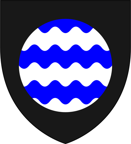 Vector clip art of shield with water waves