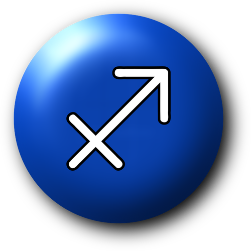 Modrý symbol střelce