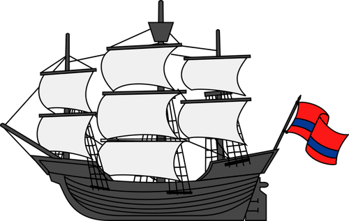 Ship and flag