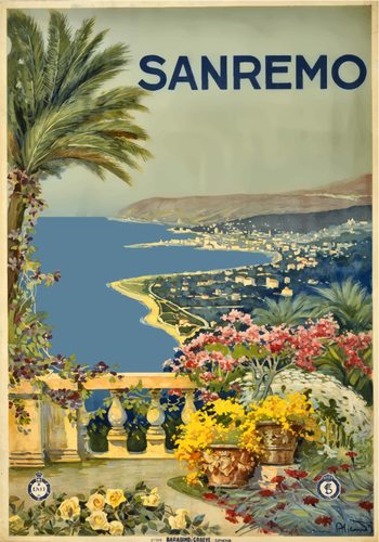 Sanremo vintage travel pster