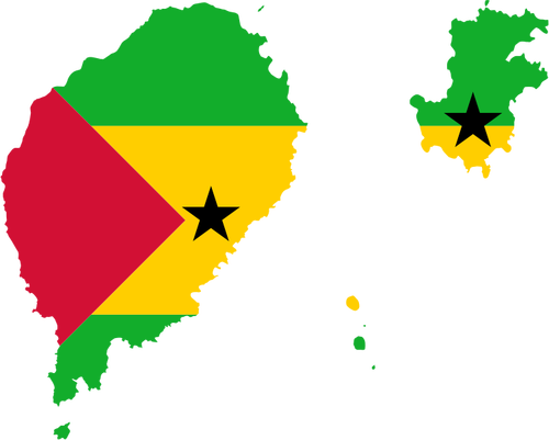 Mapa de bandera de Sao Tomé y Príncipe