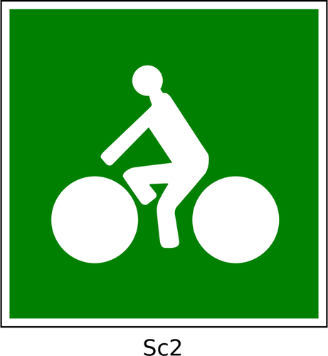 Vector illustraties van fiets pad vierkant groene teken