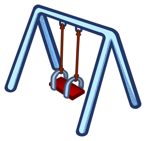 Dla dzieci huśtawka ilustracja kolor niebieski