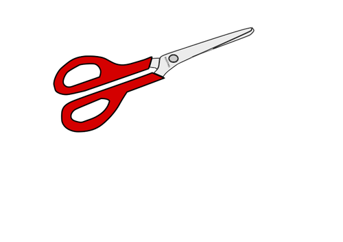 Wektor rysunek nożyczek czerwony uchwyt